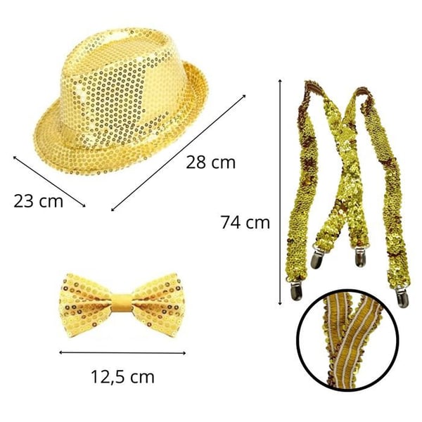 Set Accessoarer Disco - PtitClown - Vuxen - Paljetter - Guld