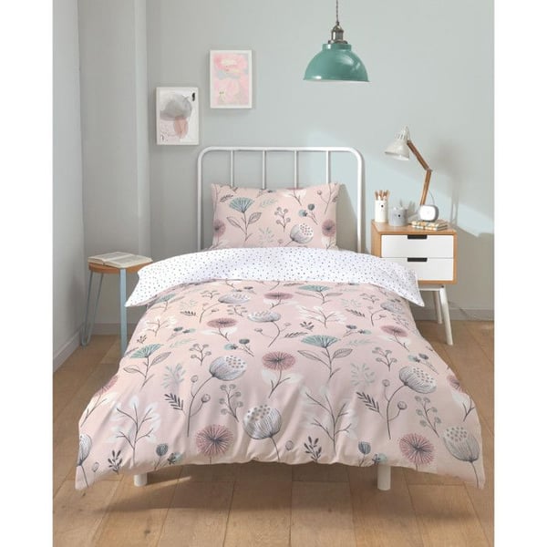 Sängklädeset "Olia" alla storlekar 100% Bomull / 57 Trådar/cm² - Olia Blush - Sängklädesset 140 x 200 cm + 1 Örngott