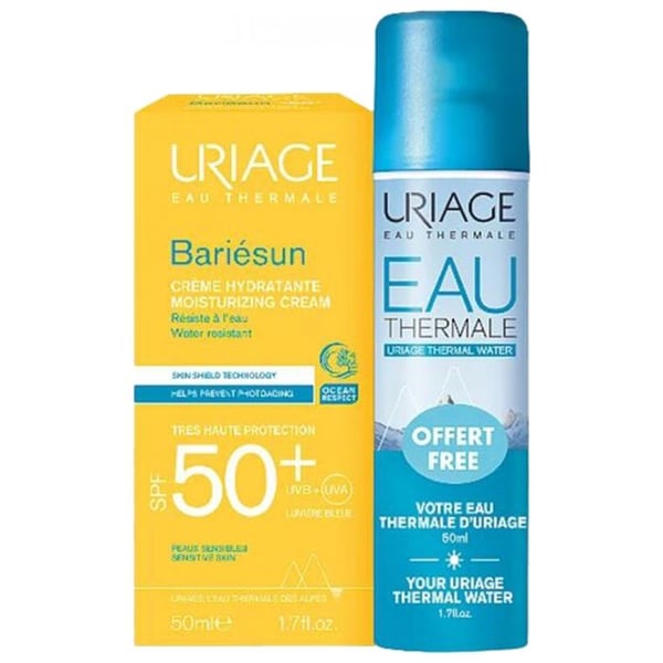 Uriage Bariésun Moisturizing Cream SPF50+ 50 ml + gratis termiskt vatten 50 ml Uriage Bariésun Moisturizing Cream SPF50+ 50 ml + gratis termiskt vatten 50 ml