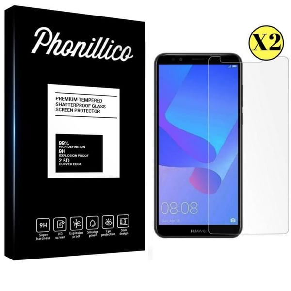 Skärmskydd - Phonillico® - Huawei Y6 2018 - 2-pack - härdat glas - Repotålig