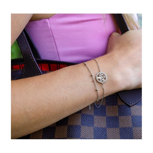 Silver bracelet with balls AGB438N