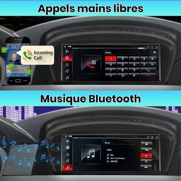 Linux Autoradio för BMW Series 5 E60 E61 E63 E64 Series 3 E90 E91 E92 Carplay Android Auto 8,8'' HD-skärm 1280*480 (Inget system)