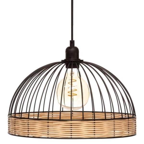 Hängande lampa "Suwa" i metall & rotan Diameter 35 cm Atmosphera