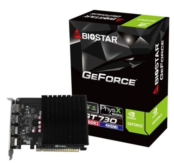Intern grafikkort - Biostar - VN7313TG46 - NVIDIA GeForce GT 730 - 4 GB - 4xHDMI
