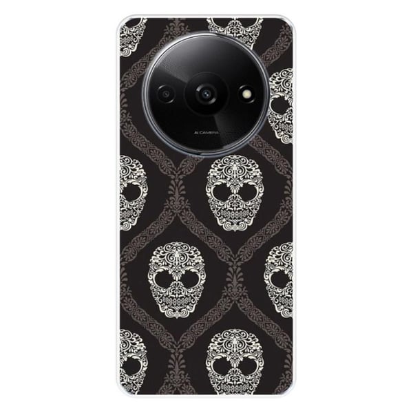 Tryckt silikonfodral som är kompatibelt med Xiaomi Redmi A3 4G Floral skalle