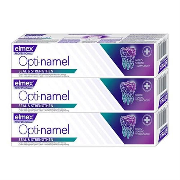 Tandkräm - ELMEX - Tandemalj Professionell - 3 x 75 ml - Stärker emaljen - Förebygger karies