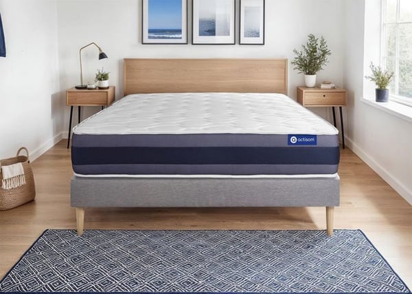 Madrass- och boxspringset 160x195 cm - Actiflex Morpho - Grå boxspringkit