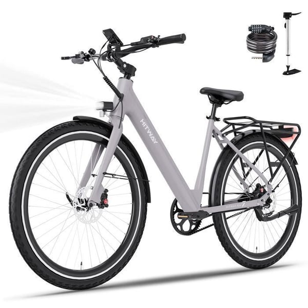 HITWAY Elcykel 700C, 250W VAE Urban, 36V 10.4Ah Avtagbart Batteri, Räckvidd 40–80 km, LCD-skärm