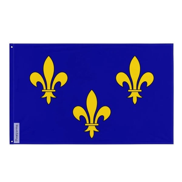 Flagga Île-de-France – 96 x 144 cm – Resistant Polyester – 2 Metallöglor – Inomhus / Utomhus – Pixelforma
