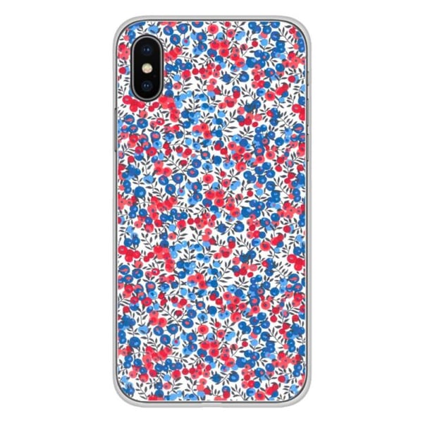 1001Coques - Silikonfodral kompatibelt med Apple iPhone X iPhone XS - Liberty Wiltshire blå mönster - Originaldesign tryckt i Frankrike