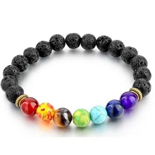 Armband - Mixte - Agat och Lava sten - 19 cm - 8 mm - Ekologisk och hållbar