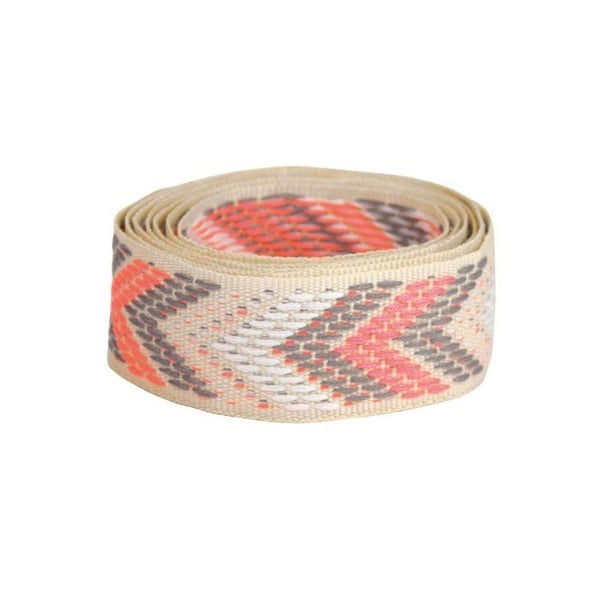 MégaCréa DIY - Etnisk zigzag vävband Korall 2,5 cm x 1 m