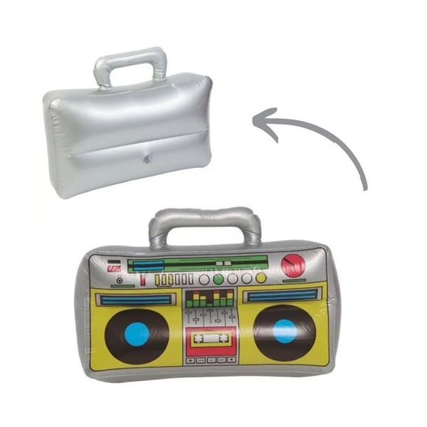 Radiokassettspelare - P'TIT Clown - re22681 - Uppblåsbar - 30 cm - Retro stil 80's-90's