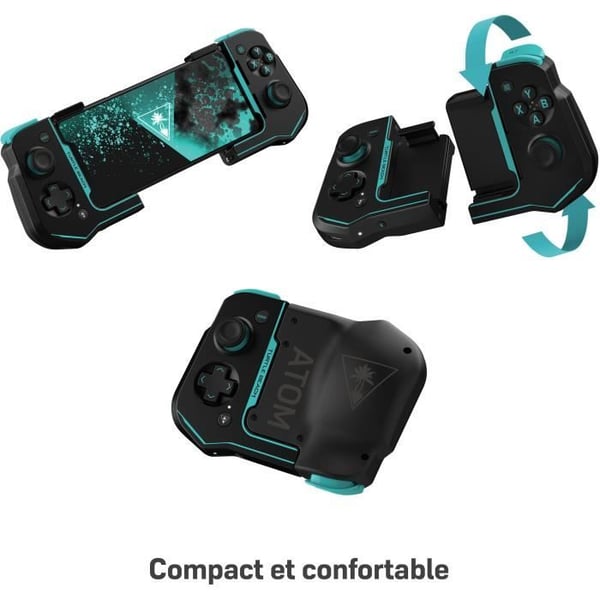 Android mobil gamepad - Turtle Beach Atom - Bluetooth - Svart/Cyan