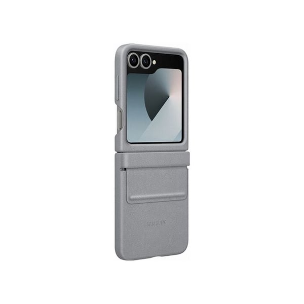 Coque - Kindsuit - Galaxy Z Flip 6 - Äkta läder - Grå - Mjuk