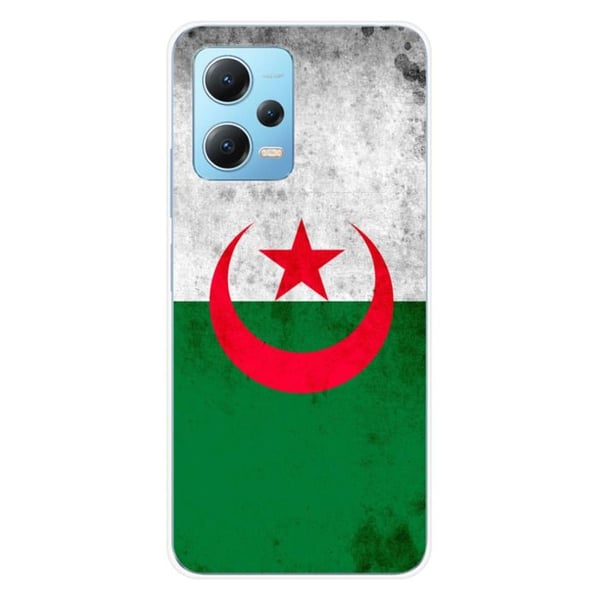 1001Coques - Silikonfodral kompatibelt med Xiaomi Redmi Note 12 5G Poco X5 - Mönster med Algeriets flagga - Originaldesign tryckt i Frankrike