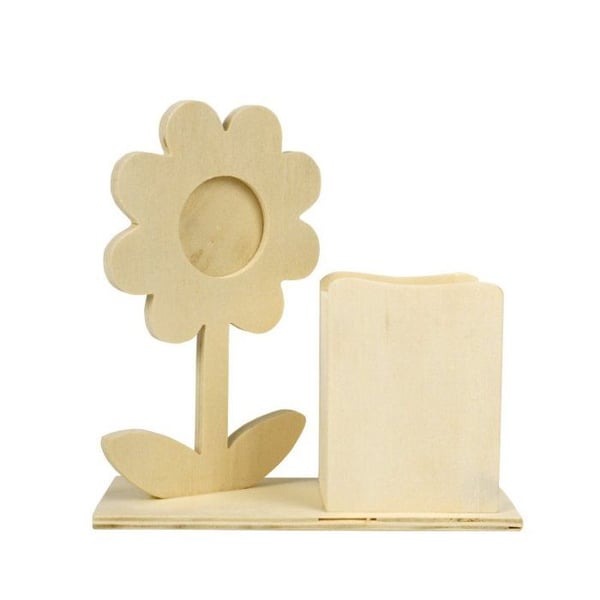 MégaCréa DIY - Träpenna med blomma 14 x 14 x 6 cm