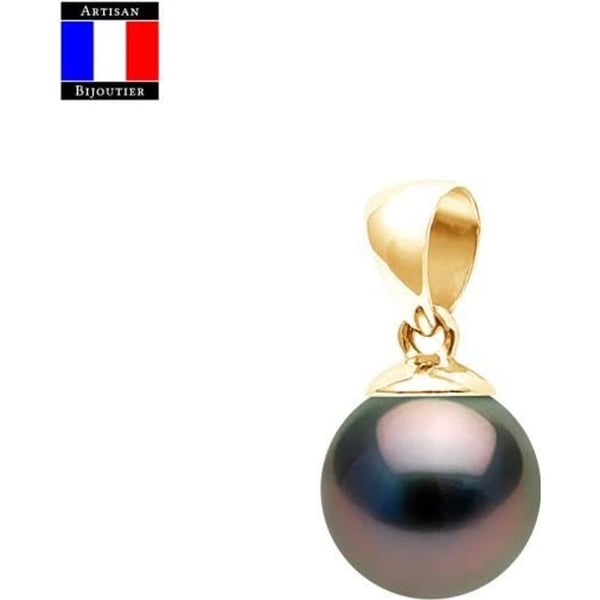Hänge - Compagnie Générale des Perles - Äkta Tahitisk pärla 9-10 mm - 18 Cts Gult Guld - Damsmycken