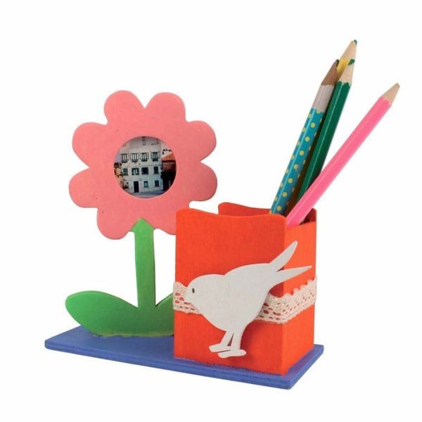MégaCréa DIY - Träpenna med blomma 14 x 14 x 6 cm