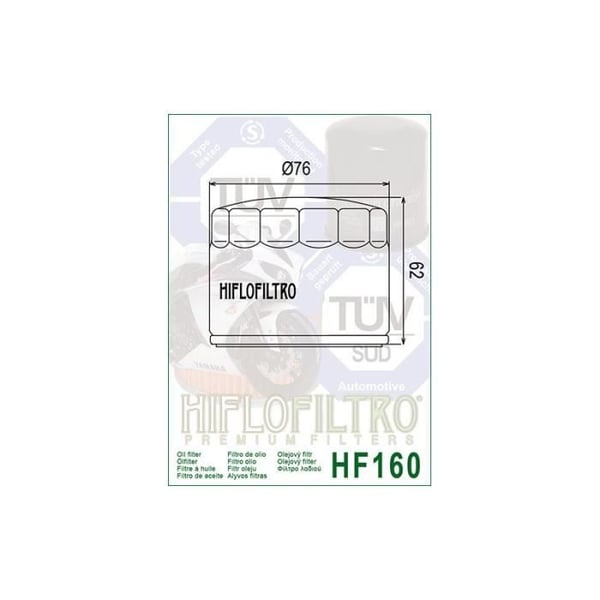 Filtre för olja Hiflofiltro för motorcykel HF160