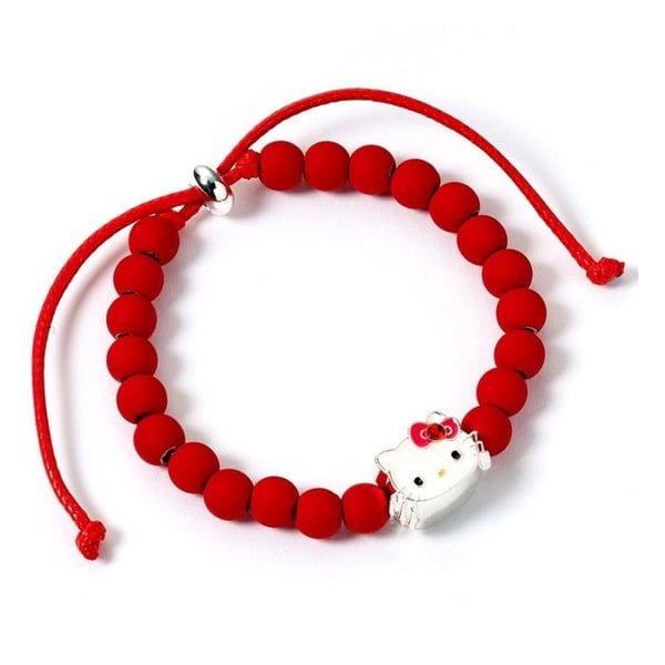 The Carat Shop - Hello Kitty - Armband med röda pärlor och Hello Kitty-hänge 21 cm
