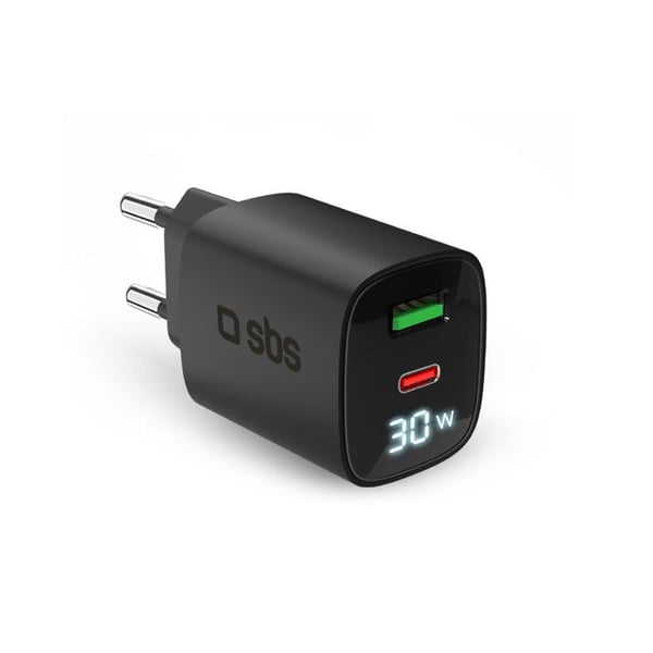 Batteriladdare - SBS TETRGANLCD1USB1C30K - Svart - Universell - Snabbladdning