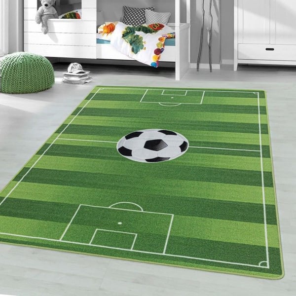 Barnmatta - AYYILDIZ - Fotbollsplan - Grön - 100% polyamid - 80x120 cm Barnmatta - AYYILDIZ - Fotbollsplan - Grön - 100% polyamid - 80x120 cm
