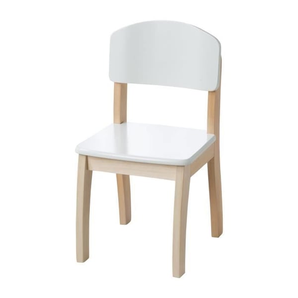 ROBA Barnstol - Vitlackerat trä - Sitthöjd 31,5 cm - Modern och svängd design