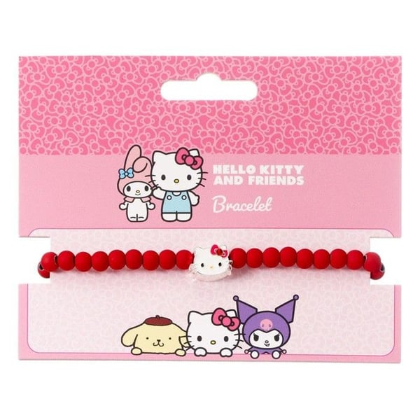The Carat Shop - Hello Kitty - Armband med röda pärlor och Hello Kitty-hänge 21 cm