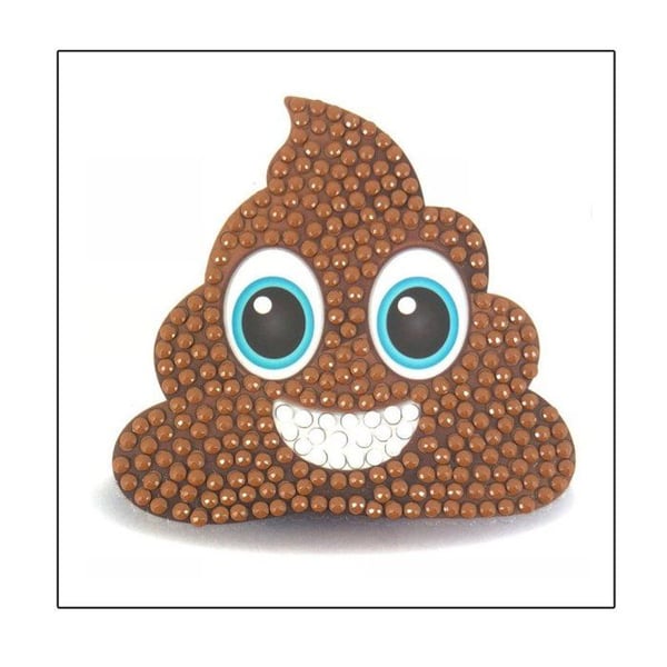 Kristallkonst - Kit för klistermärke diamantbroderi 9x9cm Emoticon avföring