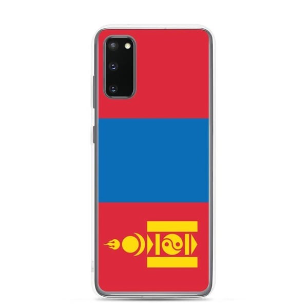 Mobilskal – Mongoliets flagga – Kompatibel med Samsung Galaxy S20 Plus – Mjukt skal – Motståndskraftigt och stöttåligt – Pixelforma