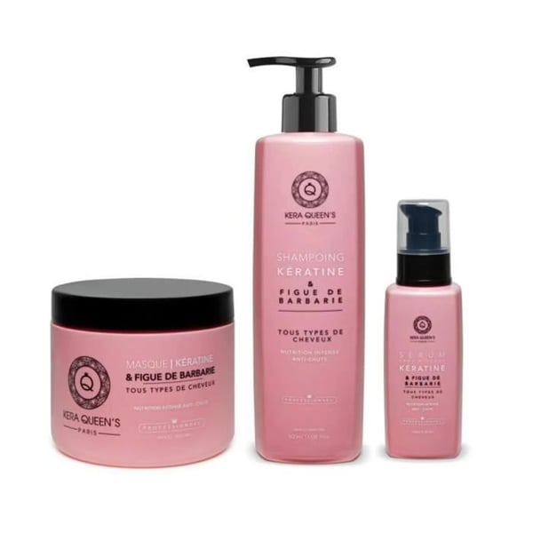Kera Queen's Trio Fikon från Barbarie och Keratin Schampo 500ml + Mask 500ml + Serum 100ml