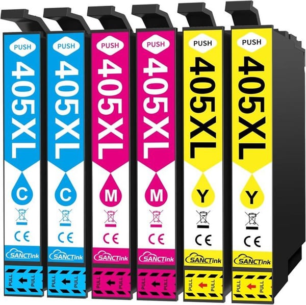 Bläckpatroner - SANCTink - 405XL - Kompatibel med Epson - 6 paket - Hög kompatibilitet