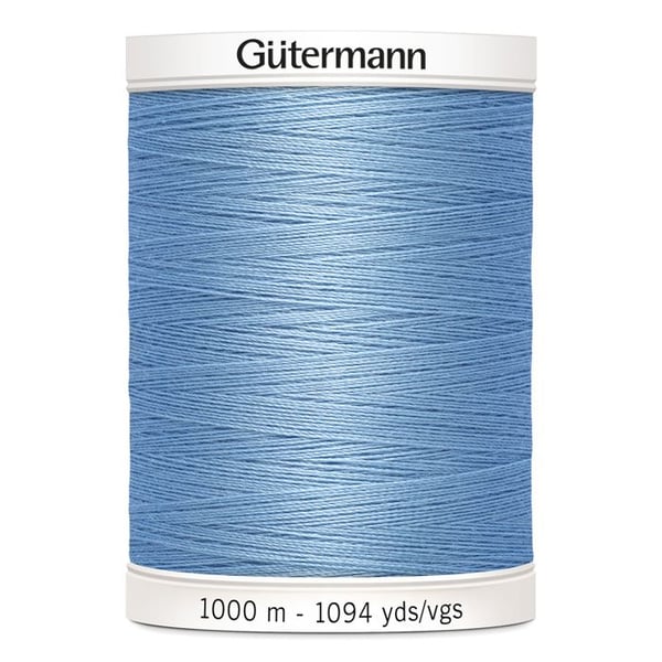 Parti av 5 spolar Polyestertråd 1000m Gutermann ref 701939 - Att 143 - ljusblå
