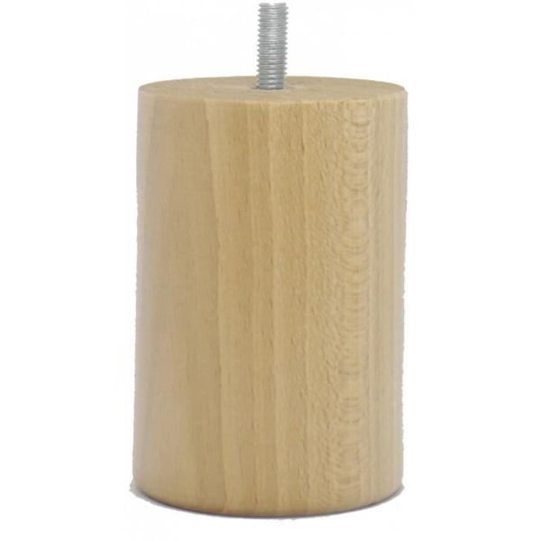 Sängfot - MAHERAULT - Cylindrisk - Beige - Ljust lackad - 10 cm höjd