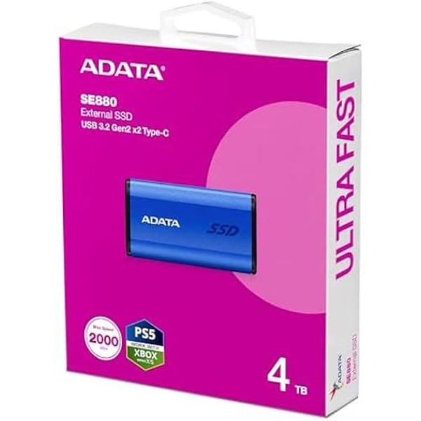 SSD Extern - ADATA - SE880 - 4 To - USB-C 3.2 Gen 2x2 - 2000 Mo/s