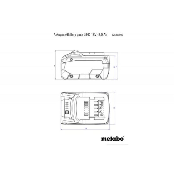 Batteri LiHD 18 V 8.0 Ah 625369000 Metabo