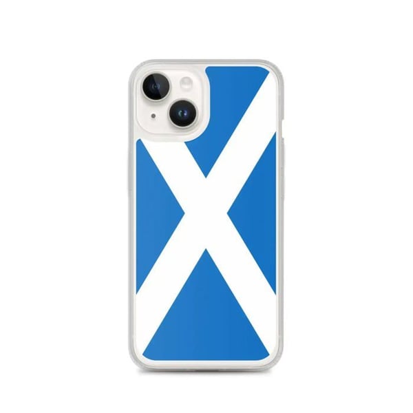 Telefonfodral – Skottlands flagga – Kompatibel med iPhone 14 – Mjuk fodral – Slitstark och stötsäker - Silikon - Pixelforma
