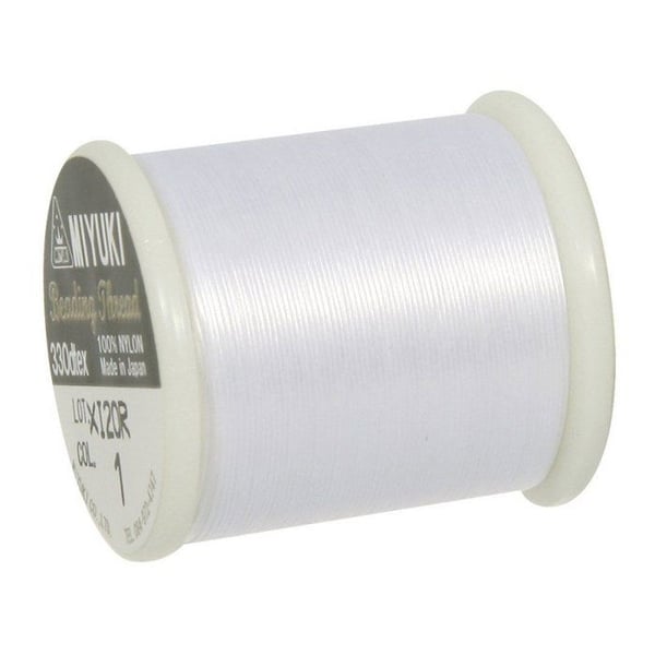 Tråd för Delica rocailles, 0,27 mm, 50 m spole, 1 spole, snövit