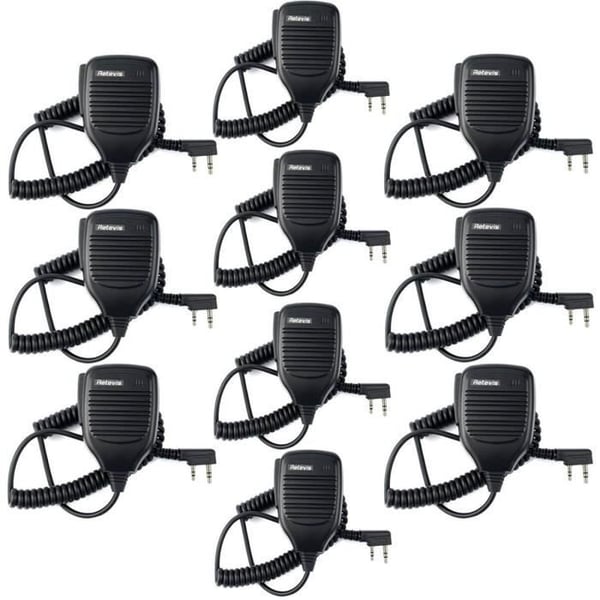 Retevis Walkie Talkie Bärbar högtalarmikrofon med PTT-knapp Kompatibel med RT24 RT21 RT22 RT27 RT5 RT7 Walkie Talkies