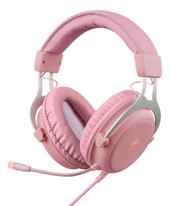 DELTACO GAMING Gaming Headset PC/PS4/Switch/Xbox One - LED, 57mm stereohögtalare, PU-läder, Jack 2x3,5mm (Ljud, Mikrofon) Volymkontroll