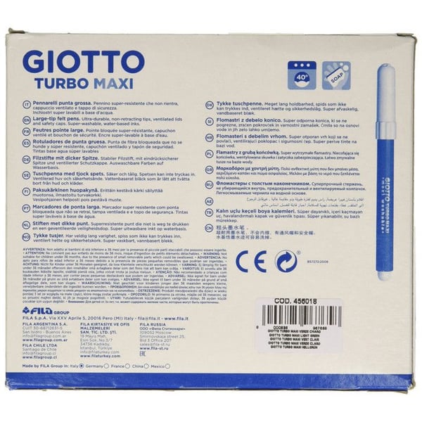 Kontorartiklar - GIOTTO - Turbo Maxi - Grön - 1 penna - Blandet