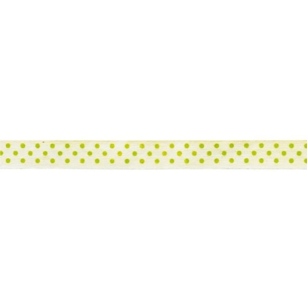MégaCréa DIY - Grön prickig bomullsband 1,5 cm x 2 m