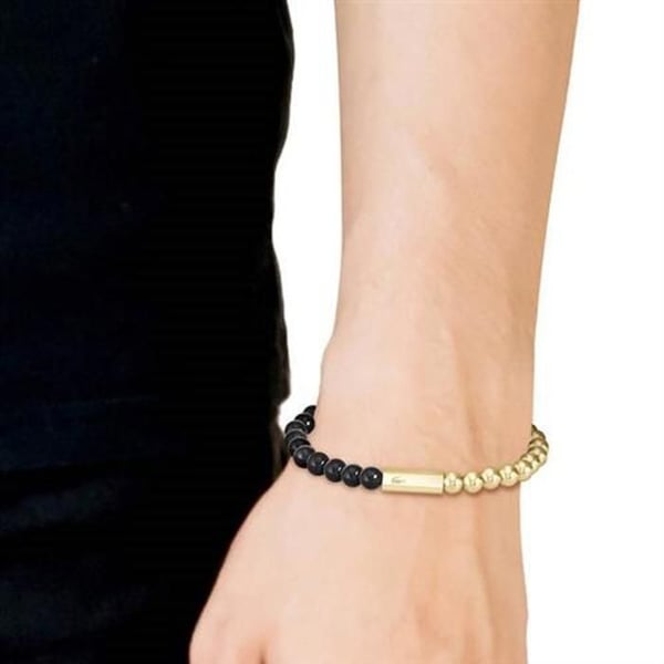 Armband i pärlverkat stål förgylld Orbe 2040247