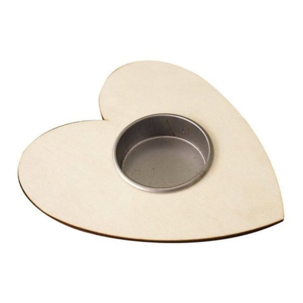 Träljusstake Hjärta 10 x 12 cm