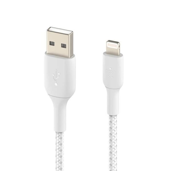 USB-kabel till Lightning - Belkin - 18W - Flätad Nylon - 2m - Laddning och Synkronisering