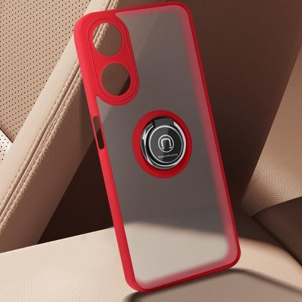 Coque för Oppo A58 med Metallring Videostöd Röd