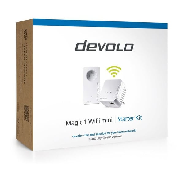 Devolo Magic 1 WiFi mini - Startpakke - Pont HomeGrid - 802.11b/g/n - 2,4 GHz - Hvid