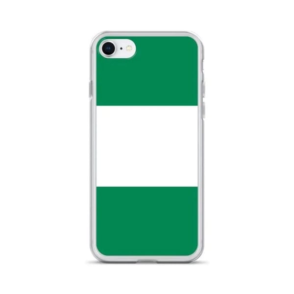 Telefonfodral - PIXELFORMA - iPhone 7 - Nigeria Flagga - Transparent plast - TPU baköverdrag