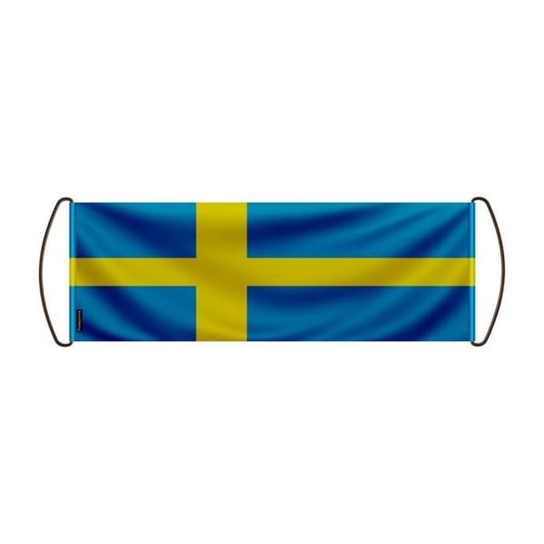 Rullbanner – Sveriges flagga – 24 x 70 cm – Polyester – Handflagga – Pixelforma